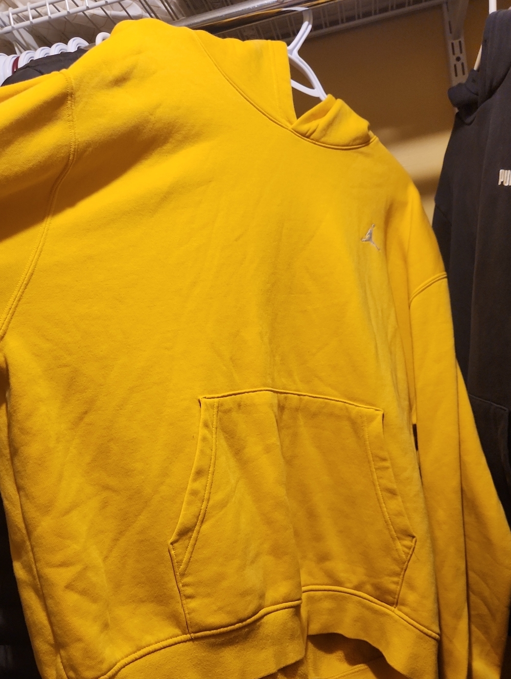 Jordan Yellow Men's Pullover Hoodie with Small Jumpman